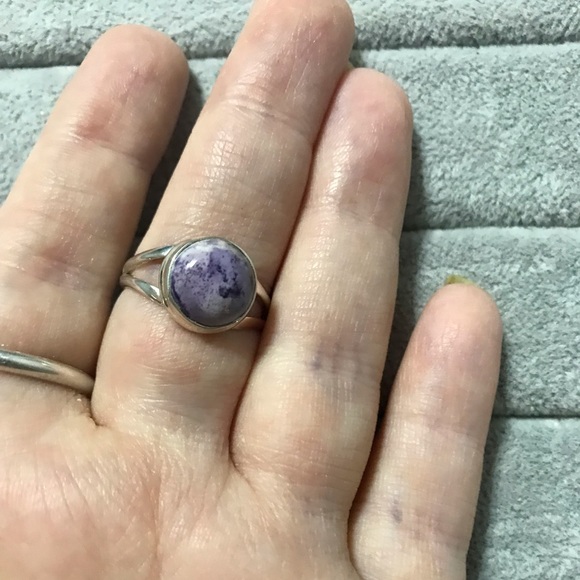 New Sterling Silver Purple Utah Tiffany Stone Ring Size 7.75-8 Crystal Gemstone - Picture 7 of 16